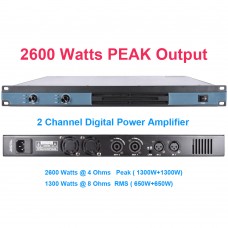 MiCWL 2 Channel 2600W Digital Power Amplifier 2600 Watt Audio Sound Microphones XLR Power Preamps AMP Volume Switch